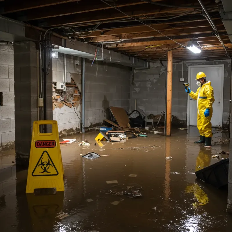 Flooded Basement Electrical Hazard in Stedman, NC Property